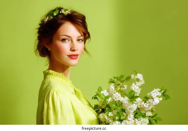 Springtime Beauty with Floral Crown
