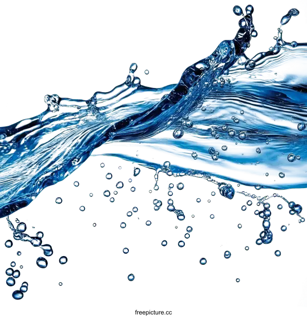 [Transparent Background PNG]Abstract Water Splashing and Bubbles
