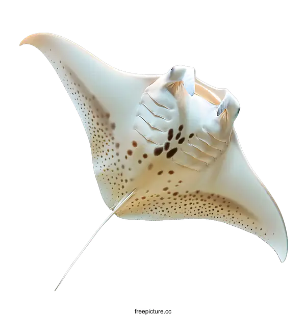 [Transparent Background PNG]White Spotted Eagle Ray on White Background
