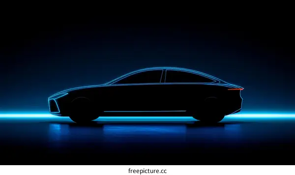 Futuristic Electric Car Silhouette Design