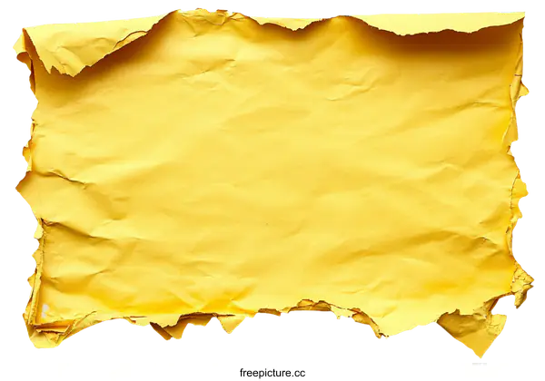[Transparent Background PNG]Torn Yellow Paper Texture Background