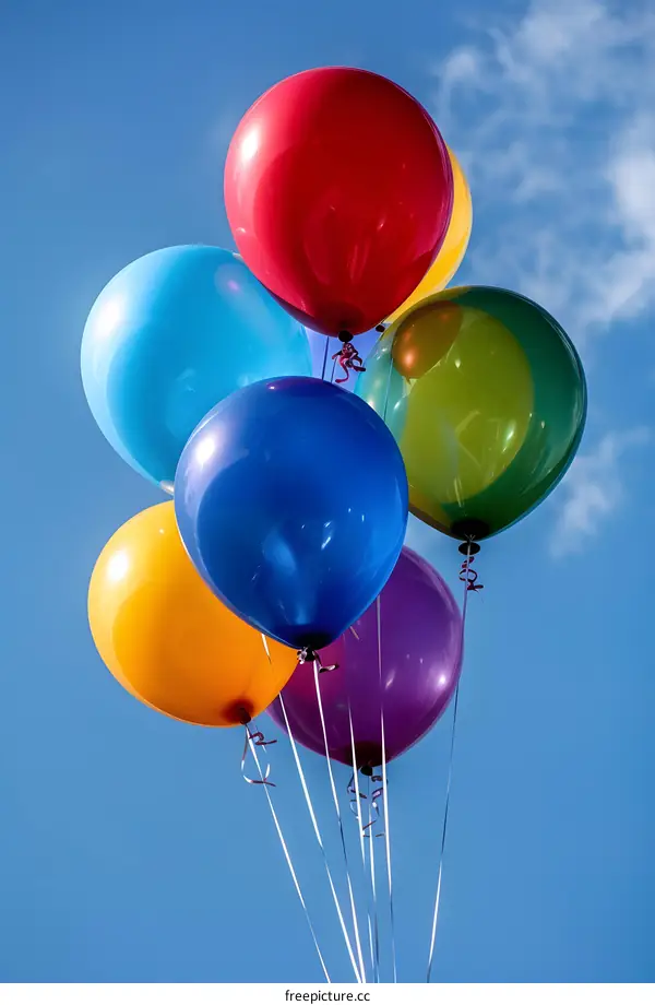Colorful Balloons Floating in the Sky