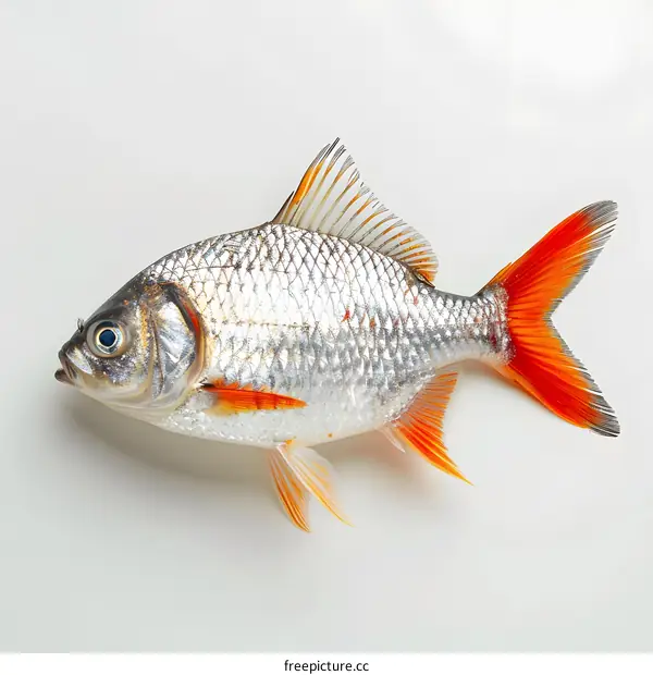 Freshwater fish on white background