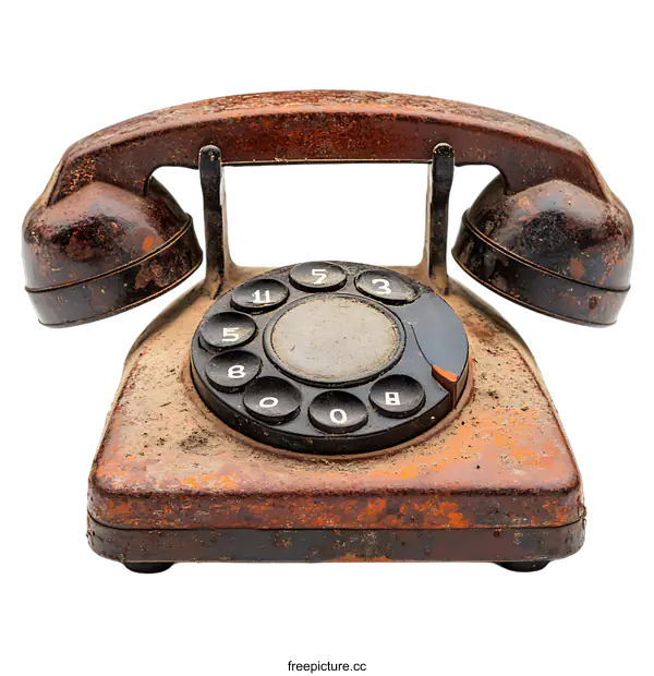 [Transparent Background PNG]Vintage Rotary Phone