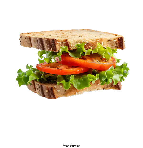 [Transparent Background PNG]sandwich with lettuce and tomato