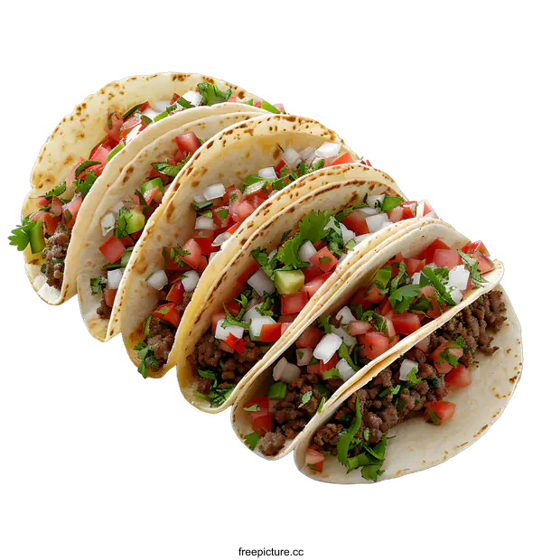 [Transparent Background PNG]A plate of delicious tacos