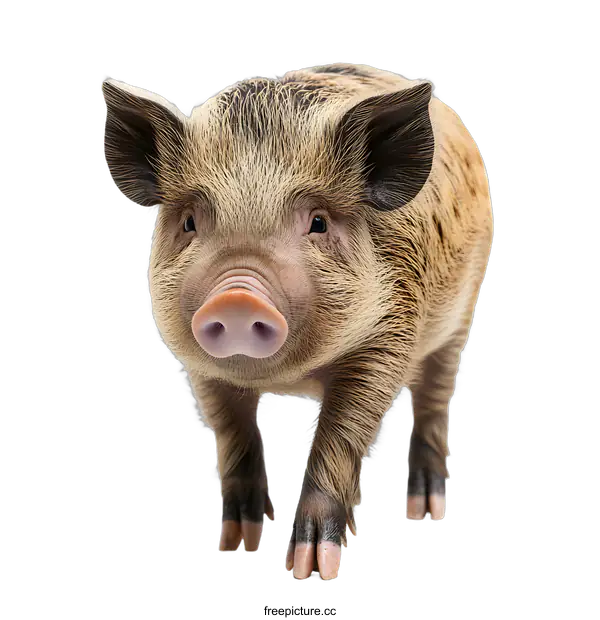 [Transparent Background PNG]Cute Baby Piglet Standing On White Background