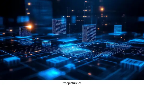 Abstract Digital Circuitry  Visualization of Data Flow