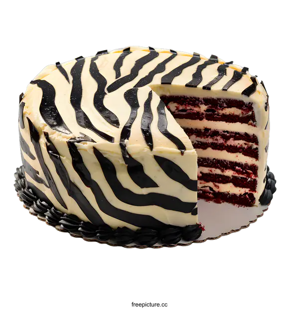 [Transparent Background PNG]A zebra-striped cake