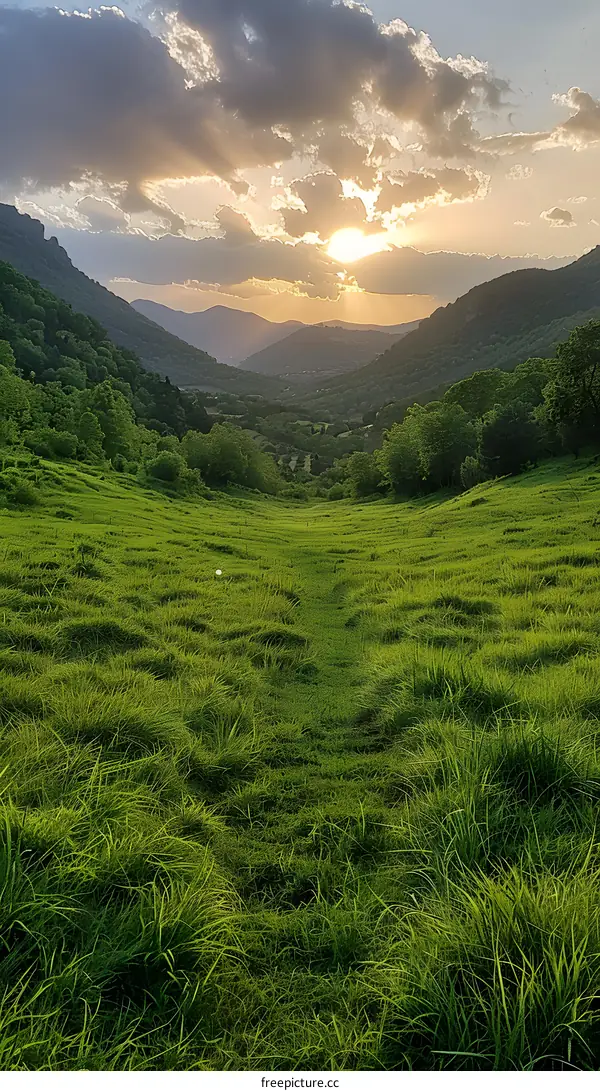 Sunset Over Mountains