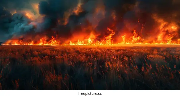 Firefighters Battle California Grass Fire