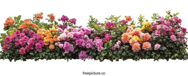 [Transparent Background PNG]Colorful Flower Border Arrangement