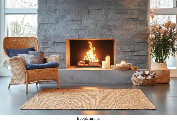 Cozy Living Room by the Fireplace