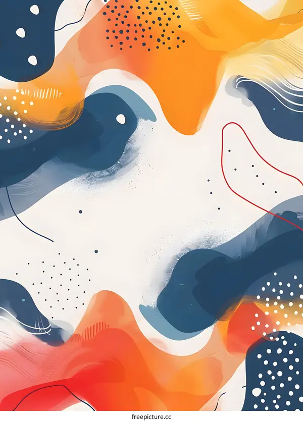 Abstract Background With Blue and Orange Shapes