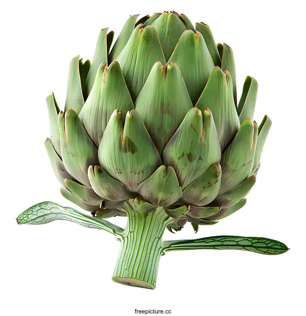 [Transparent Background PNG]Fresh Green Artichoke on White Background