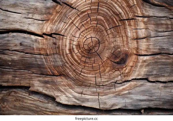 Growth rings of a tree trunk