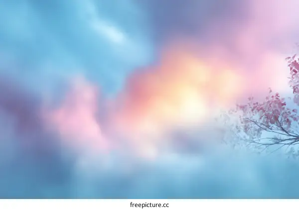 Pastel Sky Dreamy Landscape Illustration