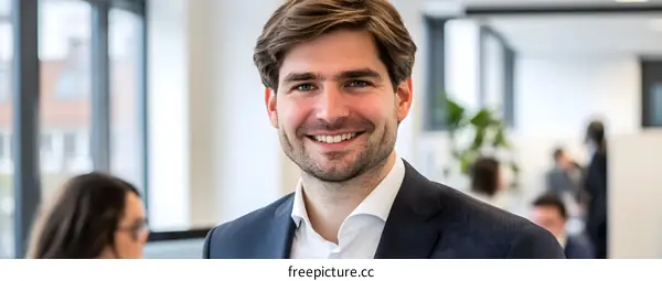 Smiling Businessman Portrait in an Office