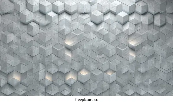 Abstract Geometric Concrete Wall Design