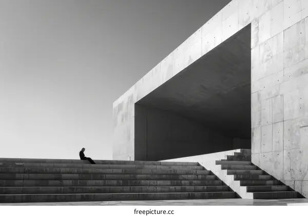 Man in black suit sitting on the edge of a concrete structure