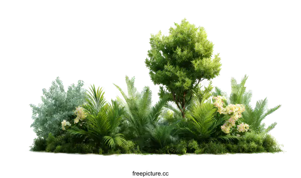 [Transparent Background PNG]Green Plants Arrangement for Landscaping Design