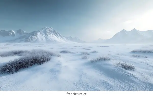 Snowy Mountain Landscape Illustration