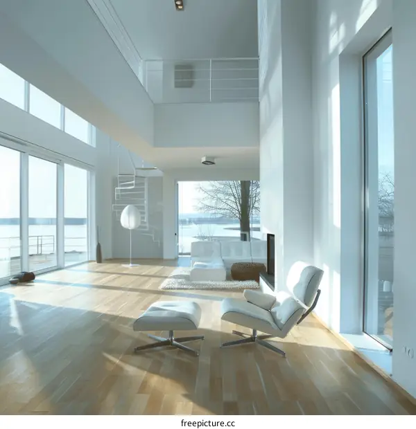 Bright and Airy Modern Living Room With Fireplace