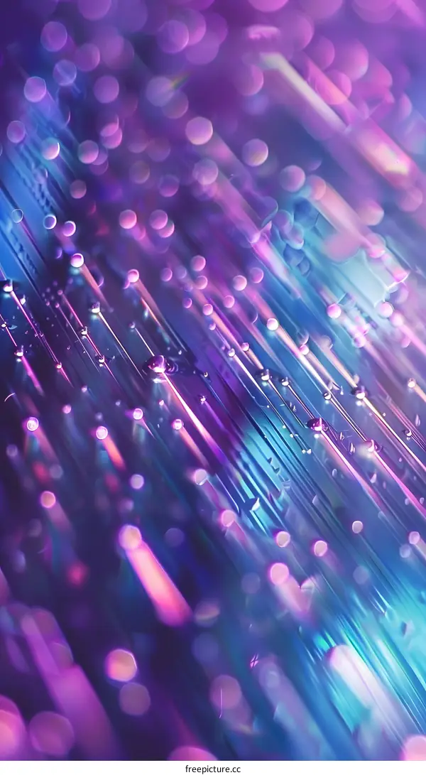 Abstract Purple And Blue Background With Bokeh