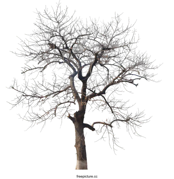 [Transparent Background PNG]Bare Tree Branch on White Background