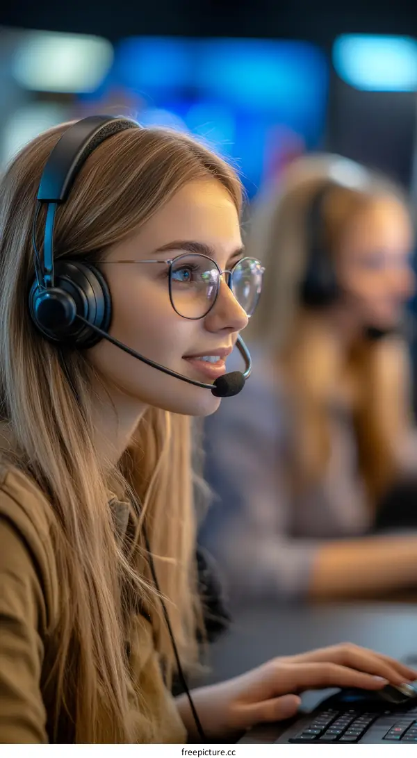 Female Customer Service Representative Working