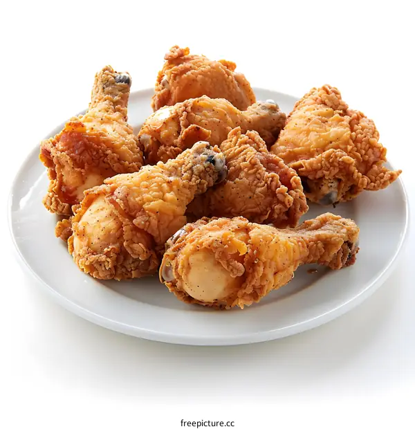 Plate of Fried Chicken Drumsticks