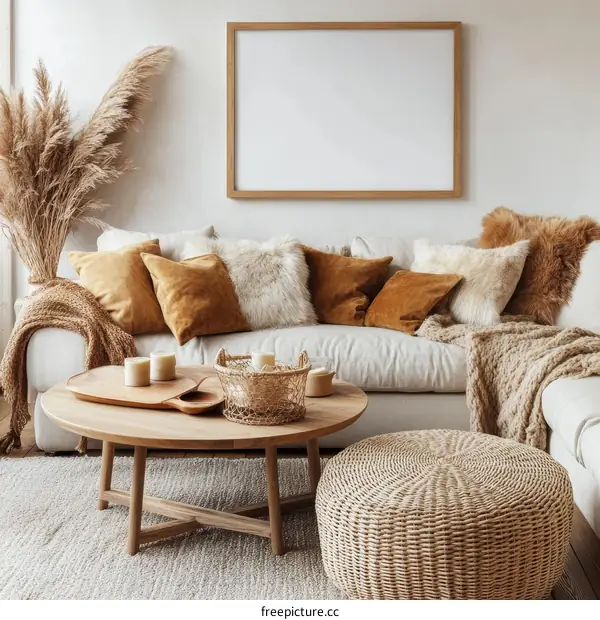 Modern Boho Living Room Interior Design