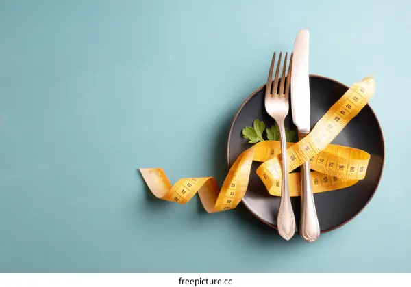 Healthy Eating Measuring Tape on a Plate