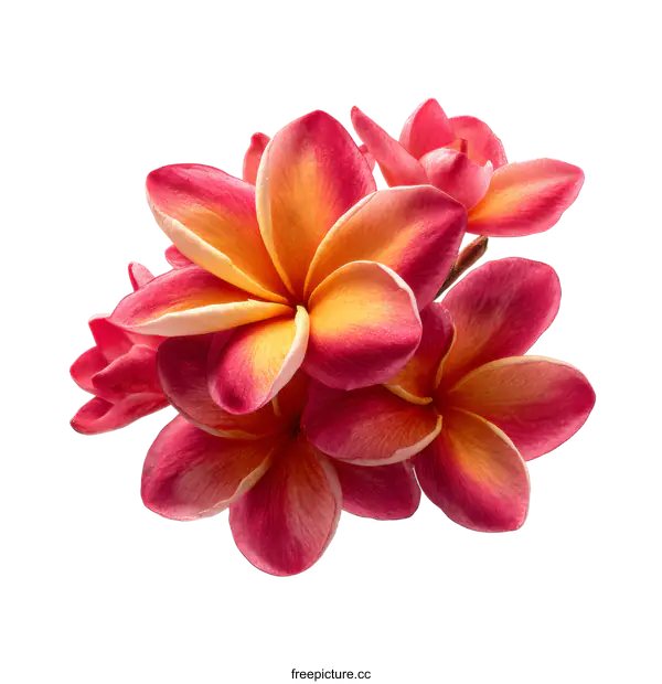 [Transparent Background PNG]Closeup of a Vibrant Plumeria Bouquet