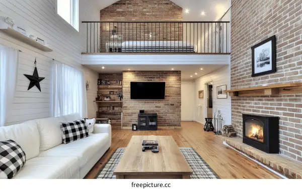 Modern Farmhouse Living Room with Open Concept