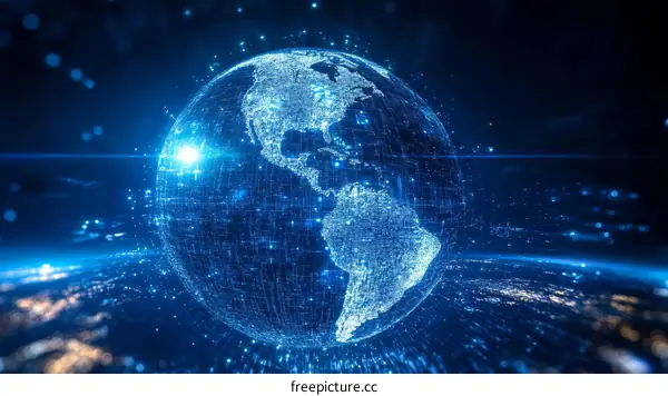 Digital Globe Illustration of Global Connectivity