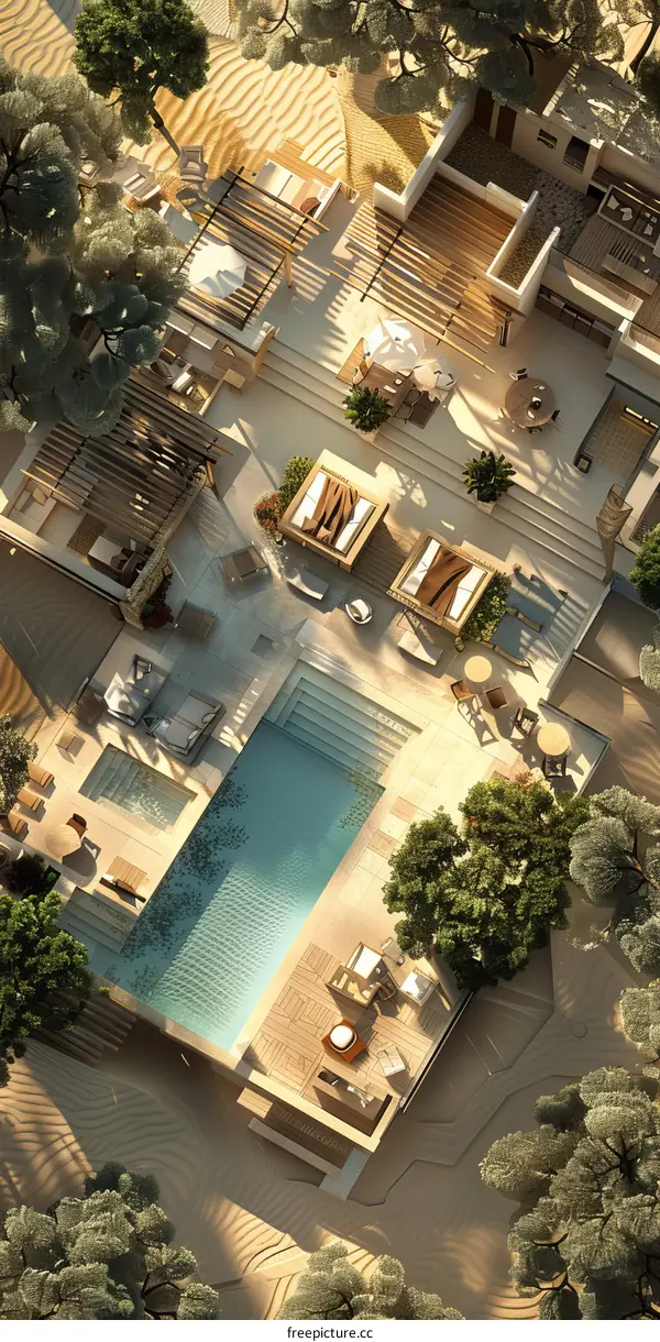 Luxury Outdoor Estate Aerial View Design