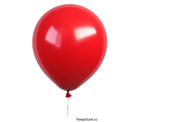 [Transparent Background PNG]Single Red Balloon Isolated on White Background