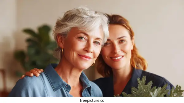 Two women bonding heartwarmingly