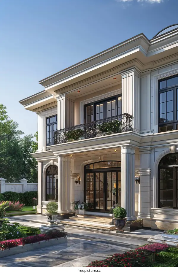 Elegant European-Style Mansion Exterior Design