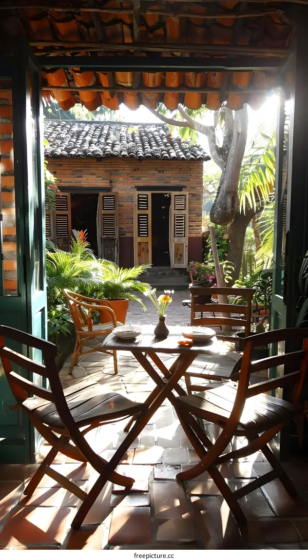 Courtyard with sunlight