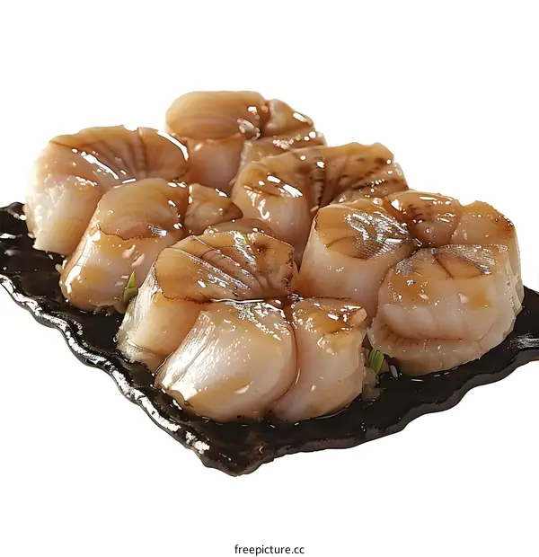 Grilled Scallops on a Black Plate