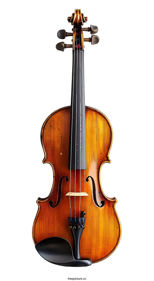 [Transparent Background PNG]An old violin hanging on the white wall