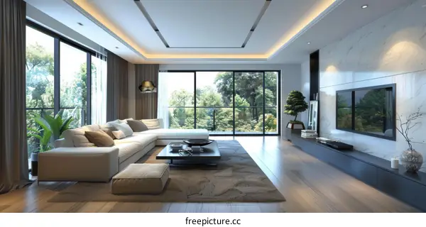 Modern Luxurious Living Room Interior Design Concept