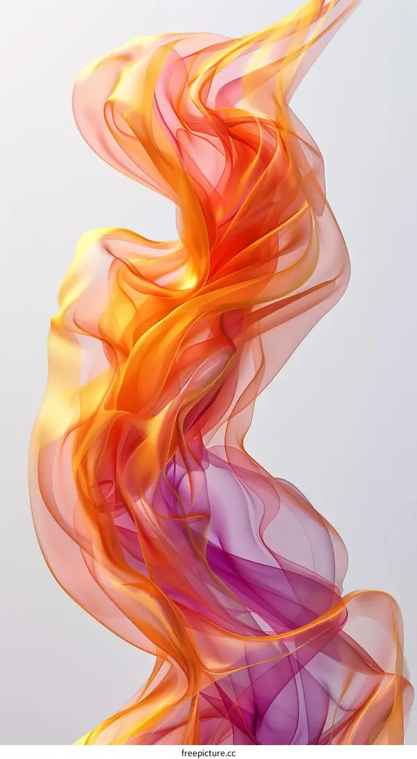 Colorful abstract painting with flowing shapes