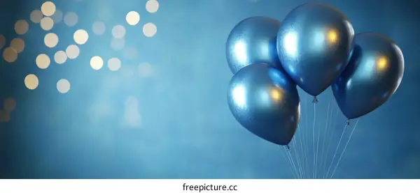 Shiny Blue Balloons Festive Background