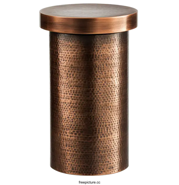 [Transparent Background PNG]Vintage Copper Cylinder Decorative Container