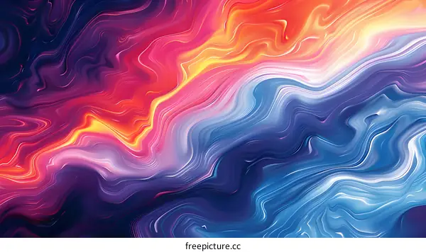 Colorful liquid is flowing