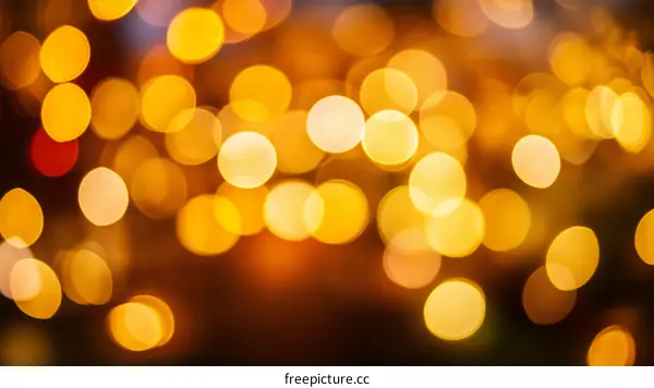 Abstract Bokeh Background of Golden Lights