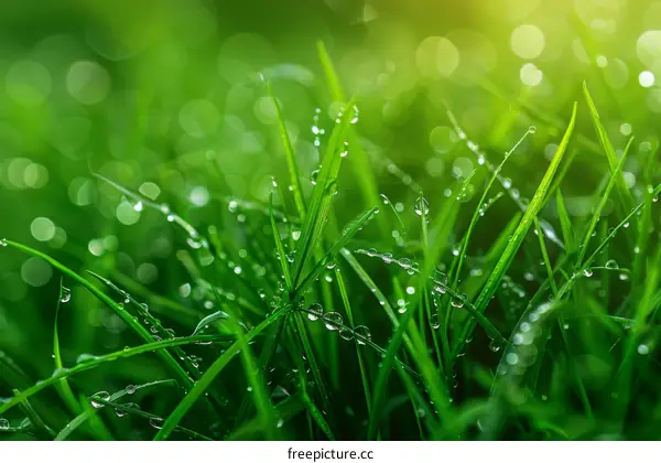 Close-up of green grass with water drops